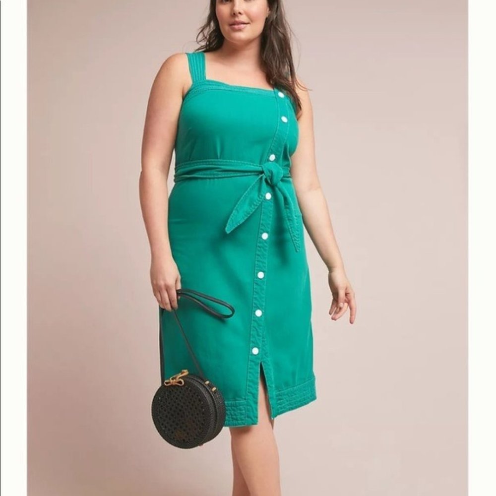 Anthropologie Maeve Elizabeth Button-Front Dress